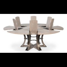 Moon glow stain color medium size jupe table with textured iron details