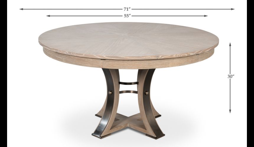 Moon glow stain color medium size jupe table with textured iron details