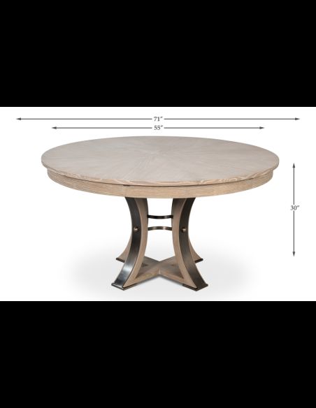 Moon glow stain color medium size jupe table with textured iron details