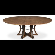 round table with self storing leaves Light Mink