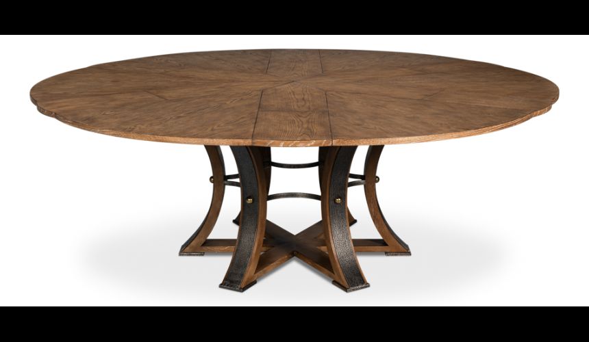round table with self storing leaves Light Mink