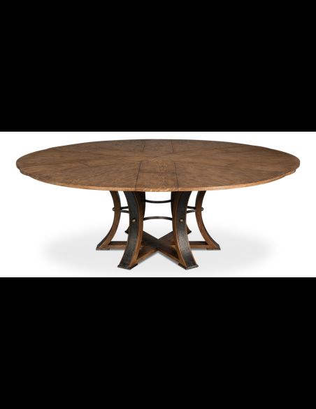 round table with self storing leaves Light Mink