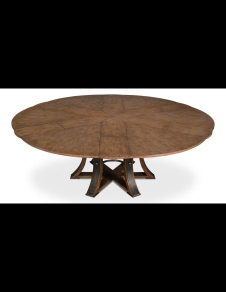 Round to round medium size table in Light Mink finish