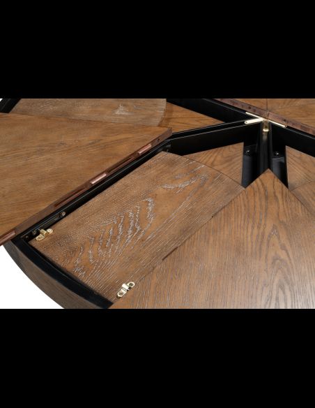 round table with self storing leaves Light Mink