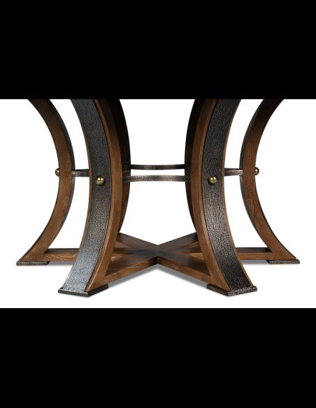 Round to round medium size table in Light Mink finish
