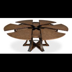 round table with self storing leaves Light Mink 2