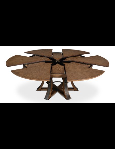 Round to round medium size table in Light Mink finish