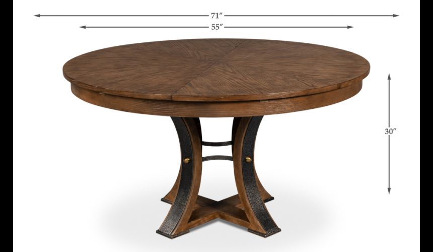 Round to round medium size table in Light Mink finish
