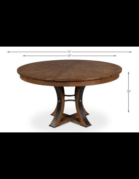 Round to round medium size table in Light Mink finish