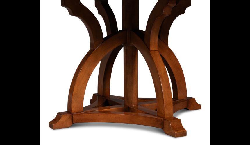 70 Jupe table self storing leaves, walnut, white oak center detail.