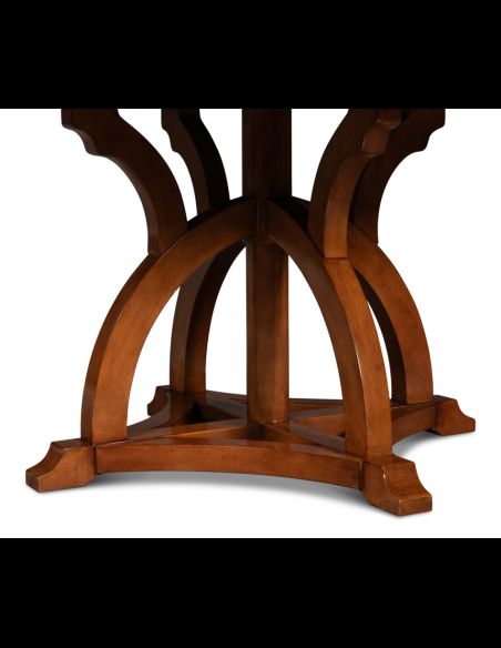 70 Jupe table self storing leaves, walnut, white oak center detail.