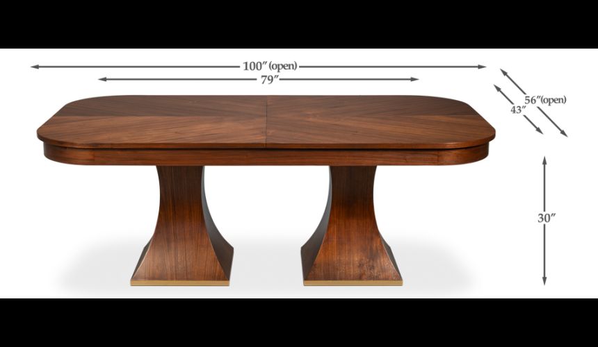 Rectangular expandable Jupe table