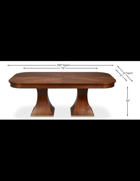 Rectangular expandable Jupe table