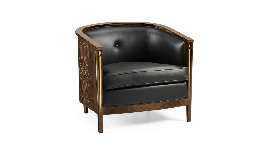 Mahogany brown club chair