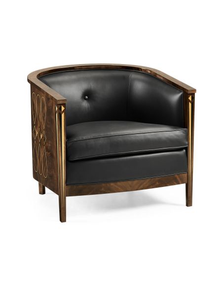 Mahogany brown club chair