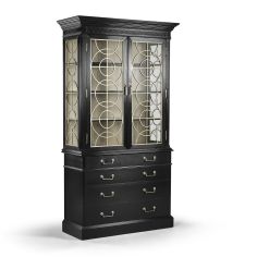 Breakfronts & China Cabinets Black Painted Display Cabinet. Elegant Decor