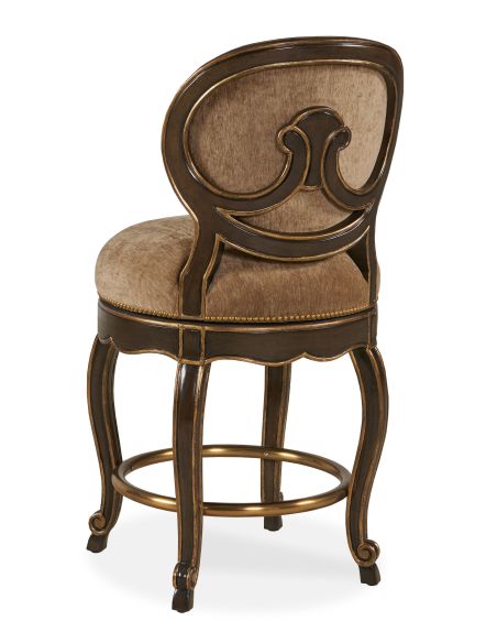Counter height stool with traditional styling
