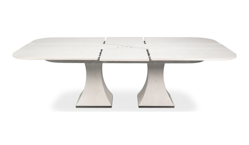 Rectangular expandable white Jupe table