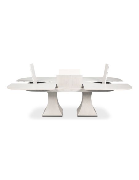 Rectangular expandable white Jupe table