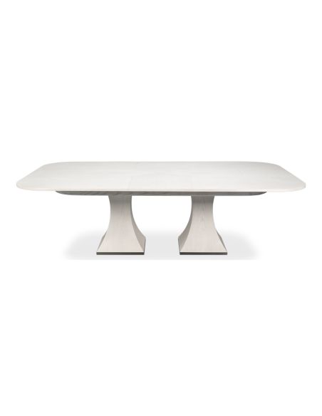 Rectangular expandable white Jupe table