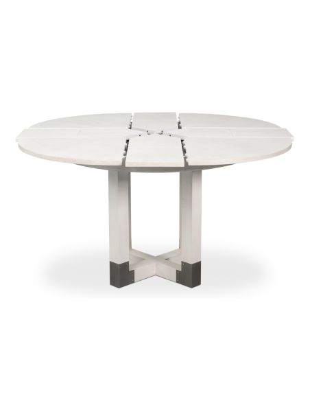 Small expandable white Jupe table
