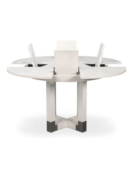 Small expandable white Jupe table