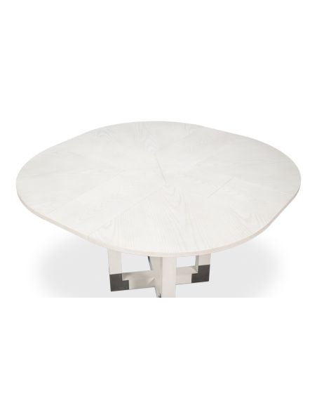 Small expandable white Jupe table