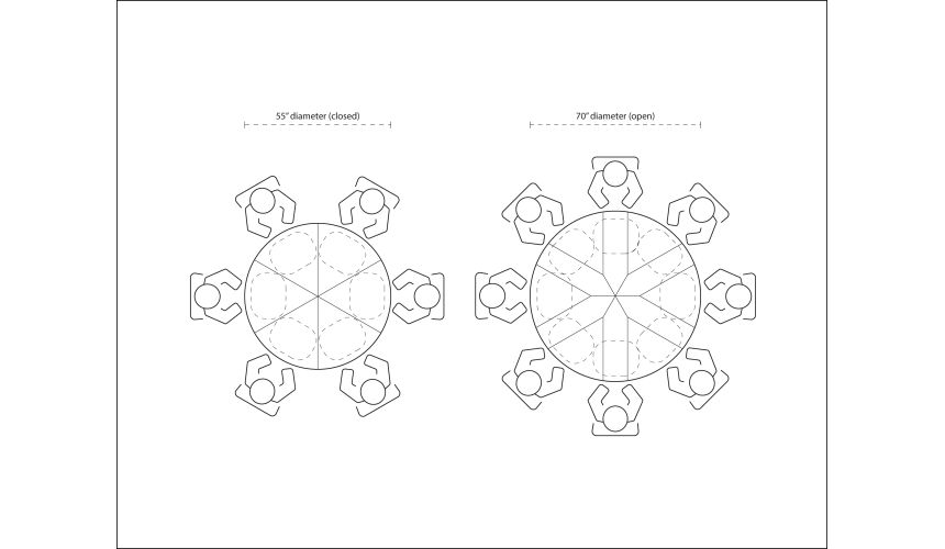Contemporary round to round large extending table