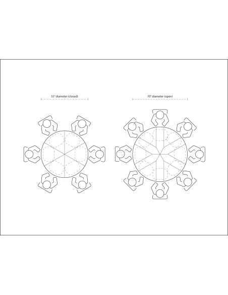 Contemporary round to round large extending table