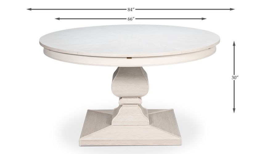 Equestrian expandable white Jupe table
