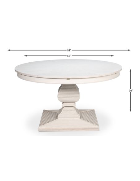 Equestrian expandable white Jupe table