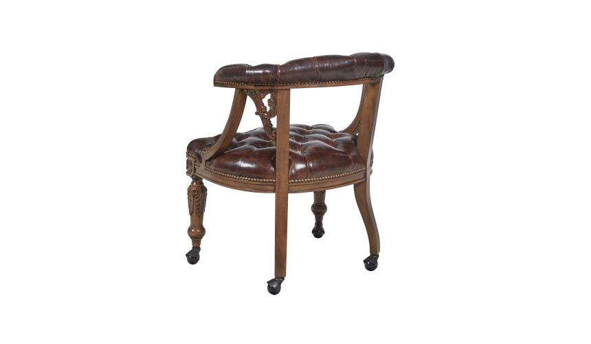 Game Card Tables & Game Chairs Black Leather card game chair, fine home furnishings.