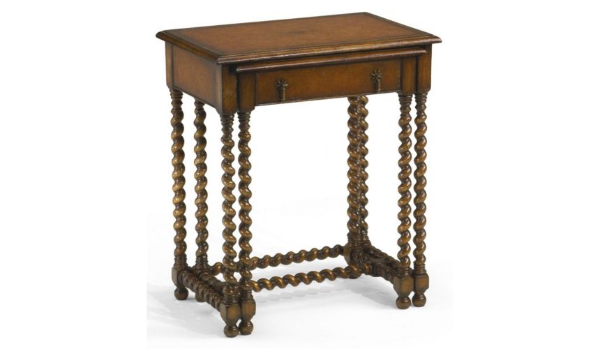 Square & Rectangular Side Tables Nest of Two Tables with Carved Legs Square & Rectangular Luxury Furniture