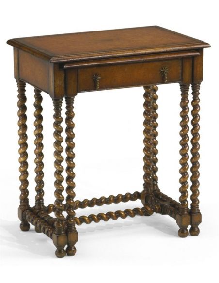 Square & Rectangular Side Tables Nest of Two Tables with Carved Legs Square & Rectangular Luxury Furniture
