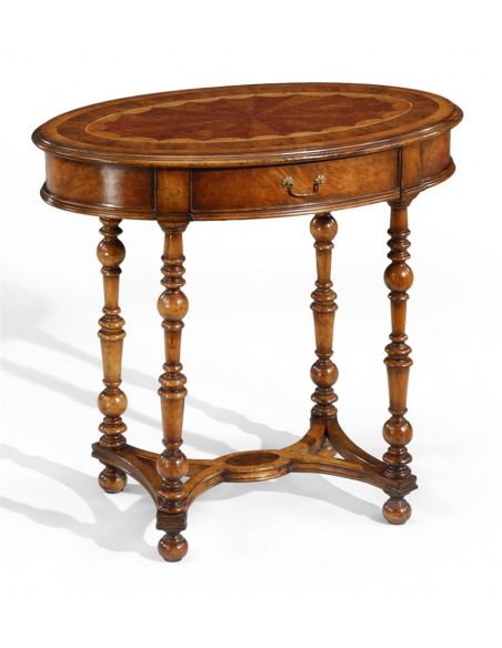 High Quality Furniture Oval Marquetry Side Table