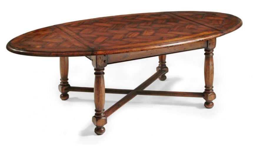 Coffee Tables Oval Parquet Cocktail Table Home Accessories