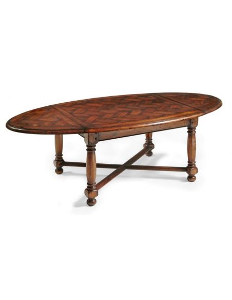 Oval Parquet Cocktail Table Home Accessories