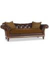 SOFA, COUCH & LOVESEAT Brown Leather Mixed Media Sofa