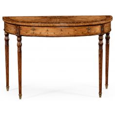 Console & Sofa Tables Walnut Demilune Console Table-47