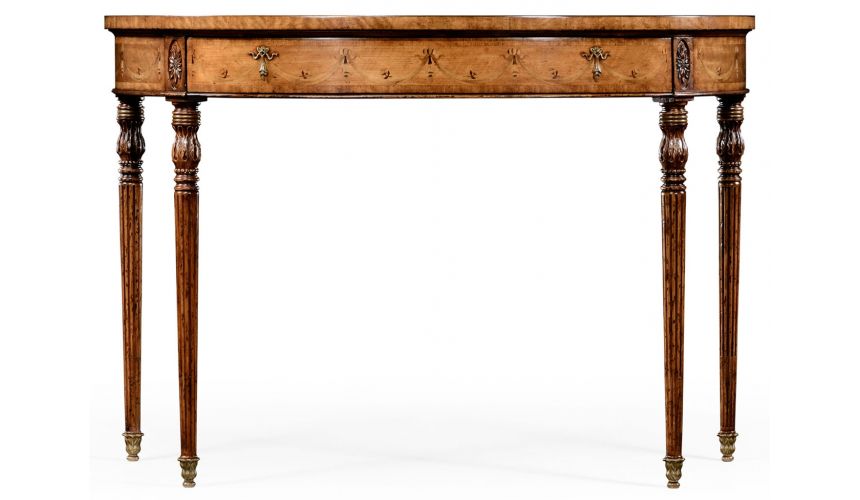 Console & Sofa Tables Walnut Demilune Console Table-47