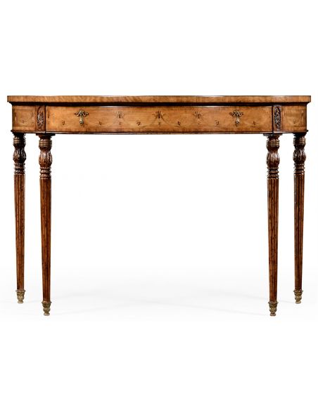 Console & Sofa Tables Walnut Demilune Console Table-47