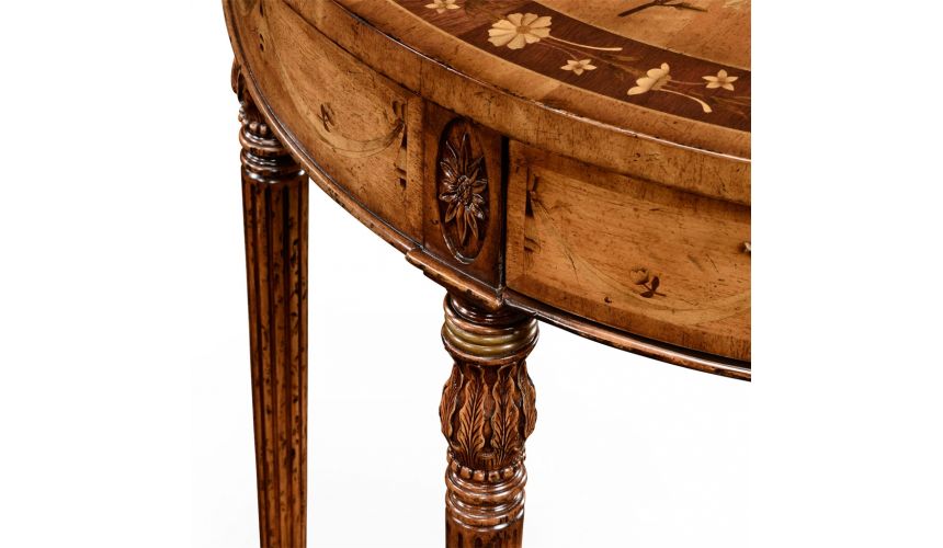 Console & Sofa Tables Walnut Demilune Console Table-47