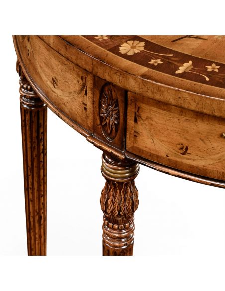 Console & Sofa Tables Walnut Demilune Console Table-47