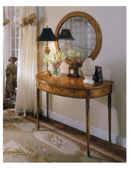 Console & Sofa Tables Walnut Demilune Console Table-47
