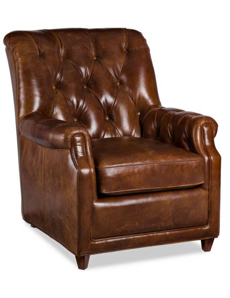 Leather Tufted Parson Chair