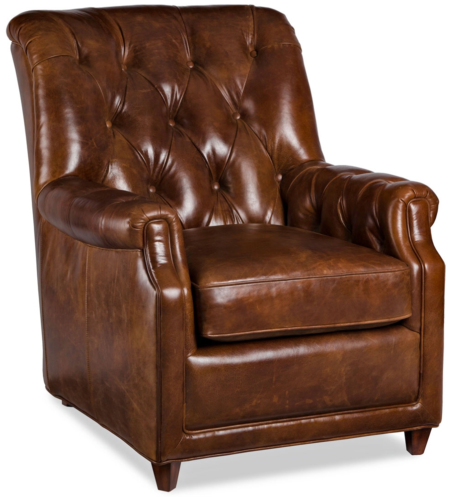 Luxury Leather & Upholstered Furniture Leather Tufted Parson Chair