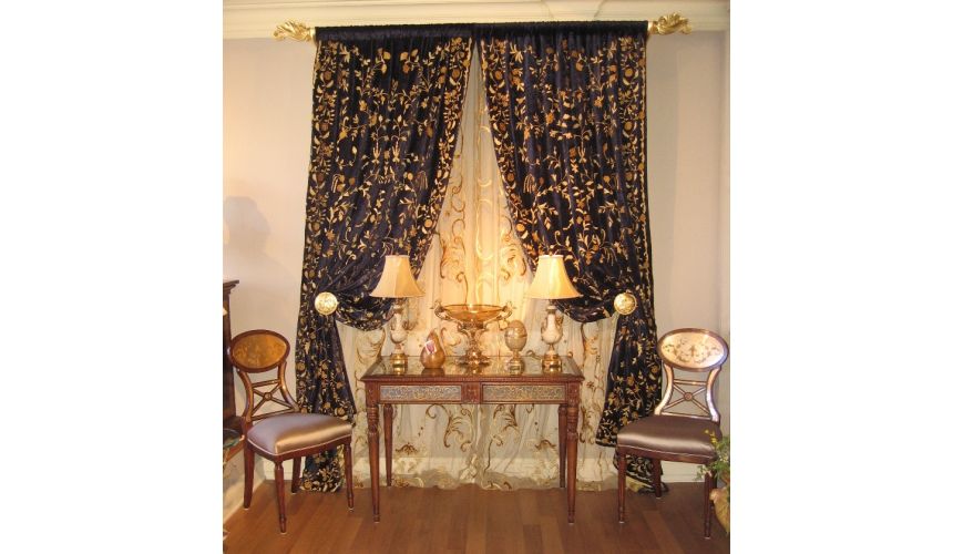 Executive Desks 592228 silvered reverse painted glass side table luxury furniture