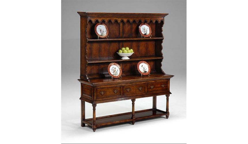 Breakfronts & China Cabinets Walnut Country Dresser