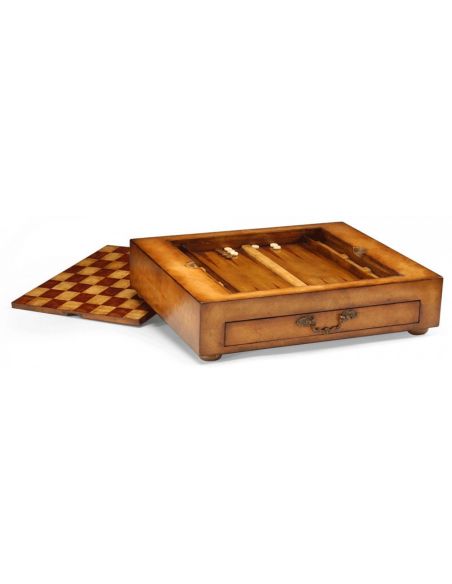 Square & Rectangular Side Tables Satinwood Veneered Games Box-43