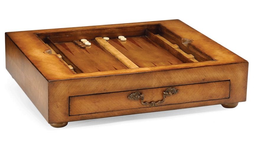 Square & Rectangular Side Tables Satinwood Veneered Games Box-43